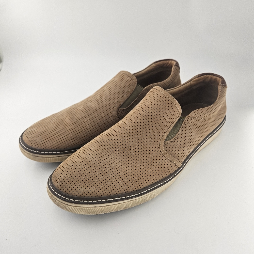 Johnston & Murphy McGuffey Leather Tan Loafers Slip-Ons Casual Comfort Size 13M